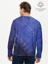 Мужской лонгслив базовый / Синие акварельные мазки
