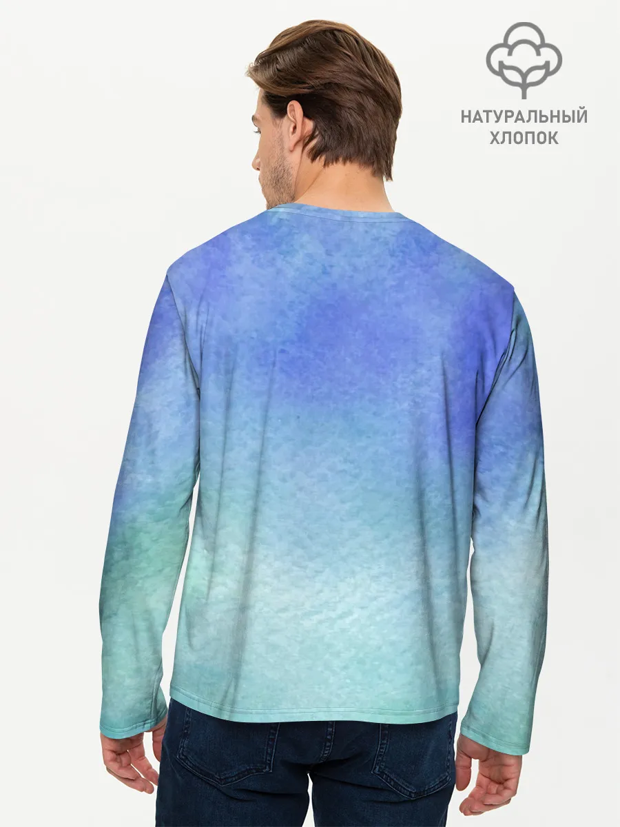 Мужской лонгслив базовый / Небесная синева