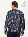 Мужской лонгслив базовый / Паттерн с веточками