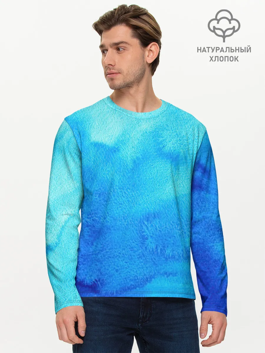 Мужской лонгслив базовый / Глубина льда