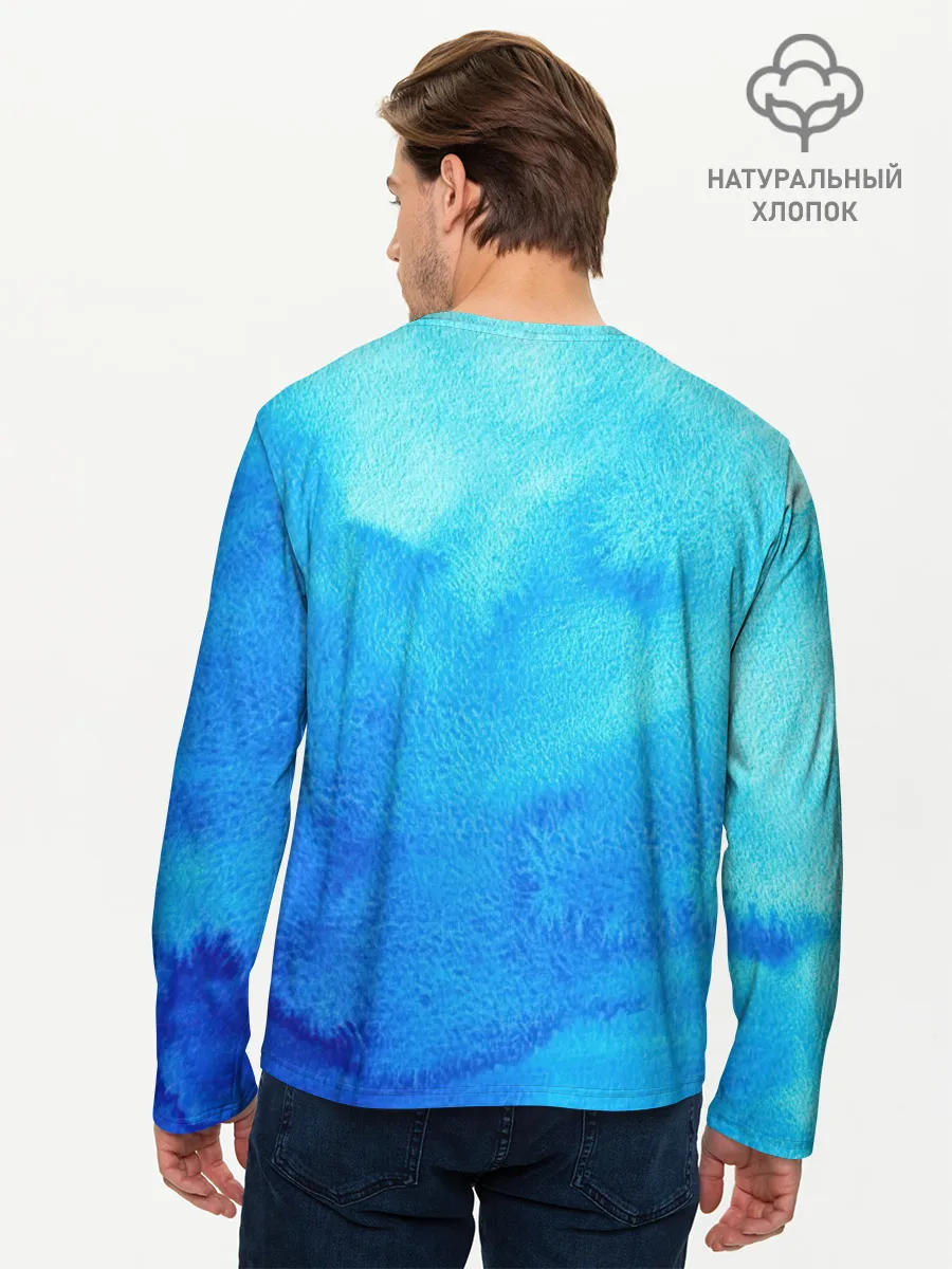 Мужской лонгслив базовый / Глубина льда