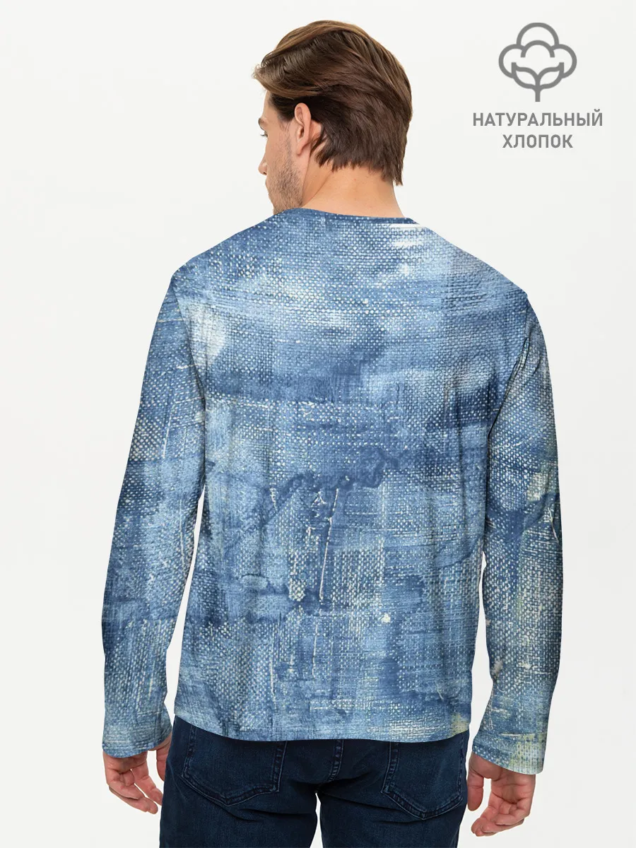 Мужской лонгслив базовый / Джинсовые мазки