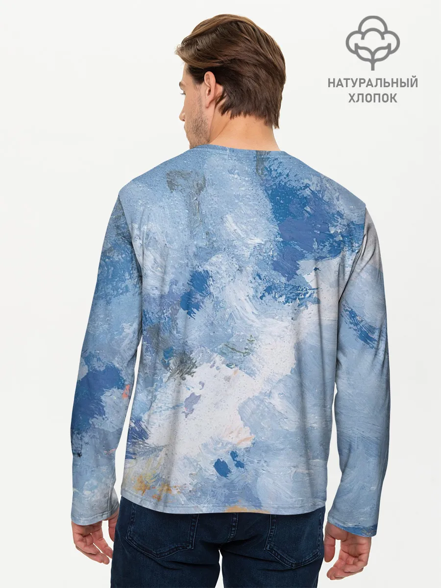 Мужской лонгслив базовый / Небесные мазки