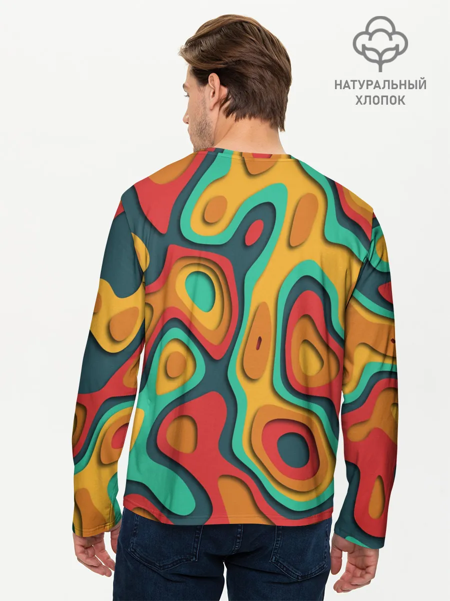 Мужской лонгслив базовый / 3D узор Color