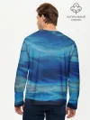 Мужской лонгслив базовый / Акварельное море