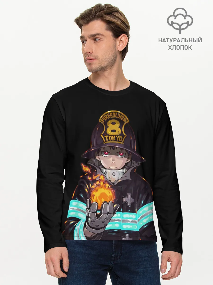 Мужской лонгслив базовый / Кусакабэ Синра Пламенная бригада