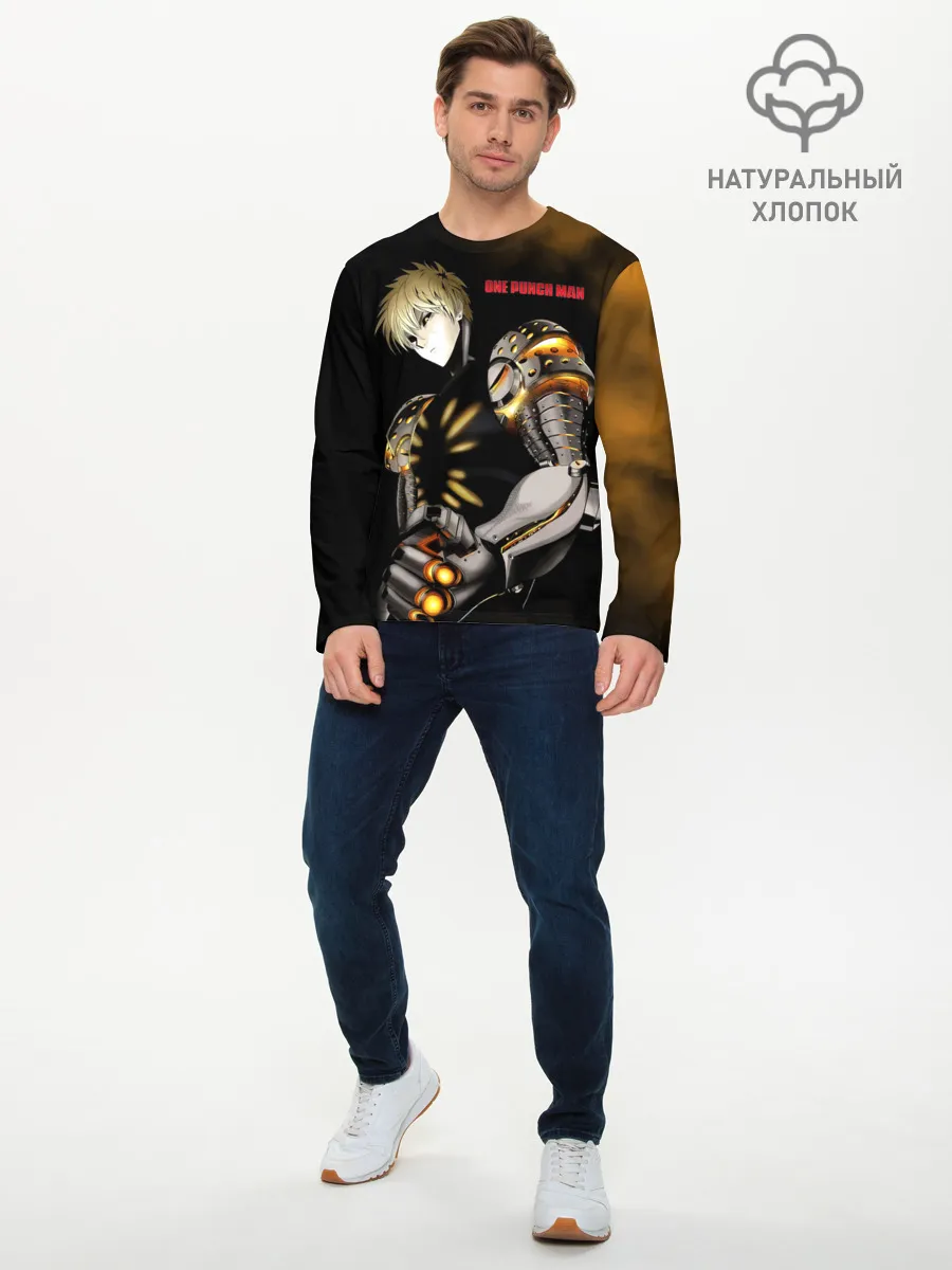 Мужской лонгслив базовый / Стальной Генос One Punch-Man