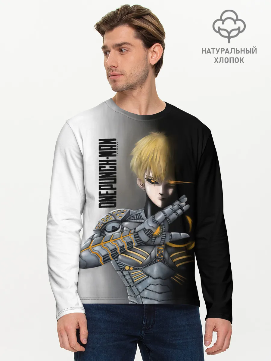 Мужской лонгслив базовый / Металлическое тело Геноса One Punch-Man