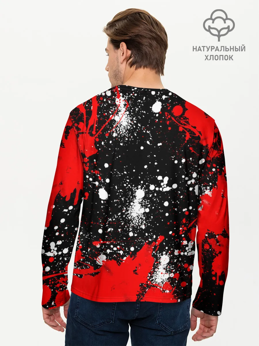 Мужской лонгслив базовый / Free Fire: Брызги и капли красок.