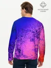 Мужской лонгслив базовый / Абстрактный пурпурно-синий