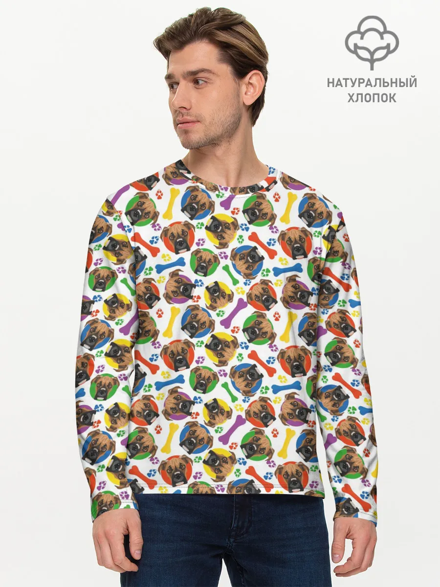 Мужской лонгслив базовый / Немецкий Боксёр