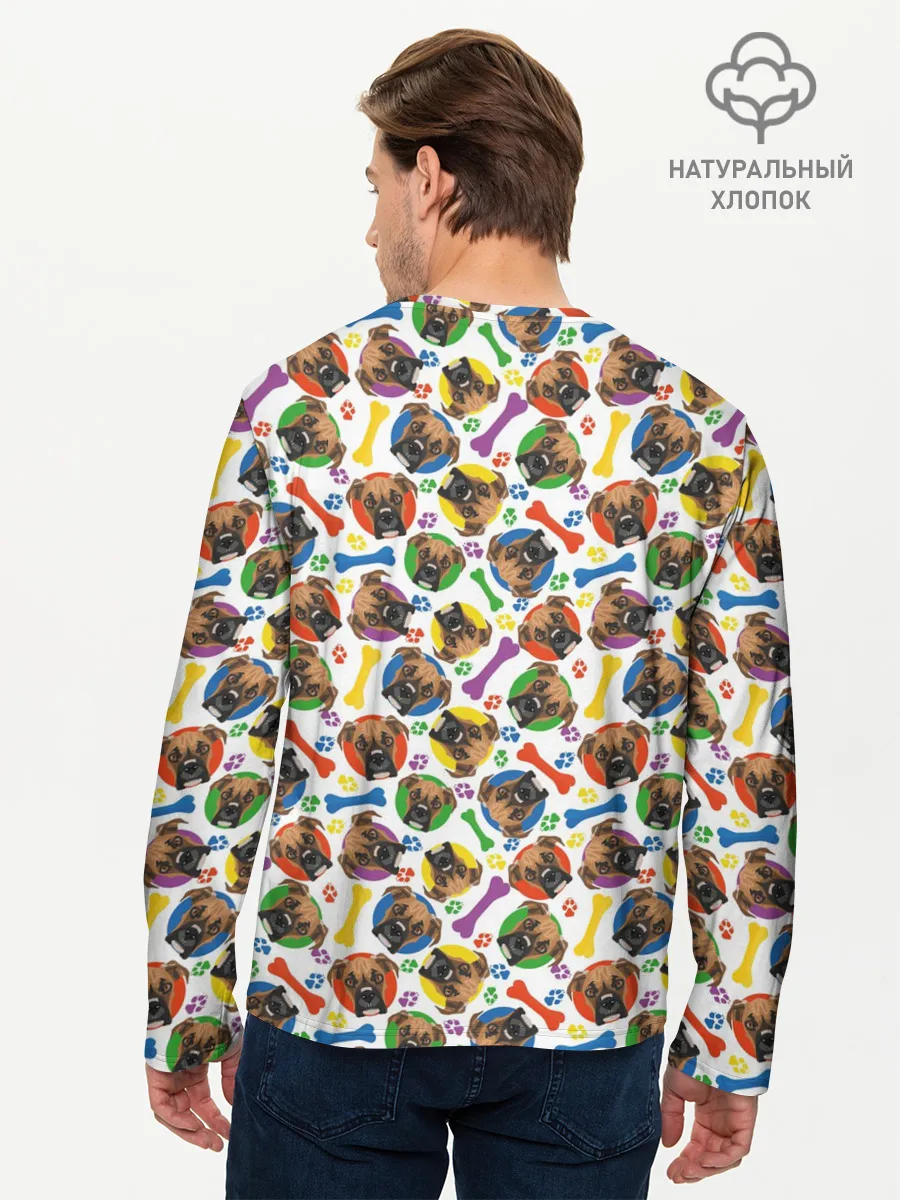 Мужской лонгслив базовый / Немецкий Боксёр