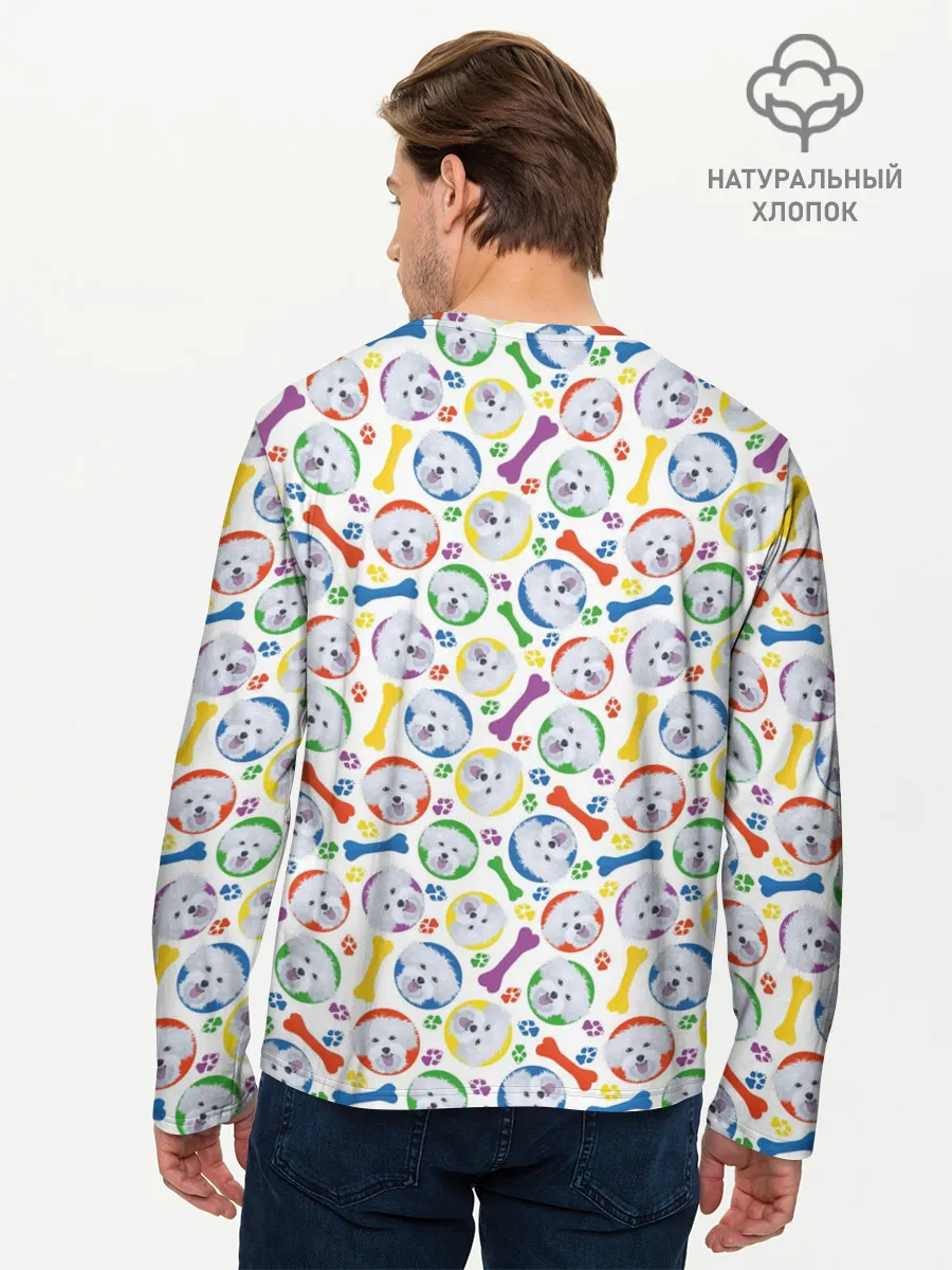 Мужской лонгслив базовый / Мальтийская Болонка