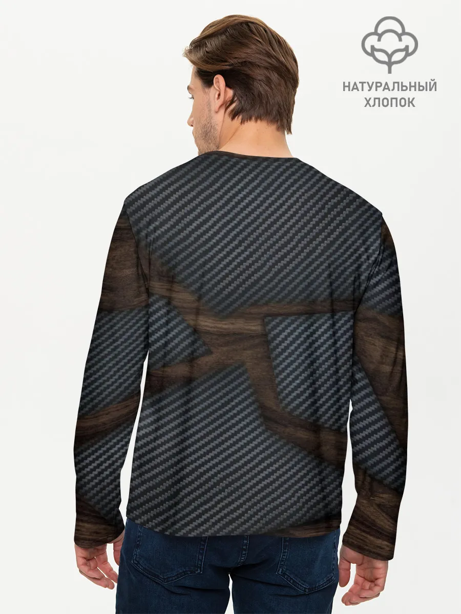 Мужской лонгслив базовый / карбон в дереве