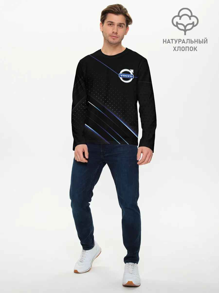 Мужской лонгслив базовый / Volvo, полоски