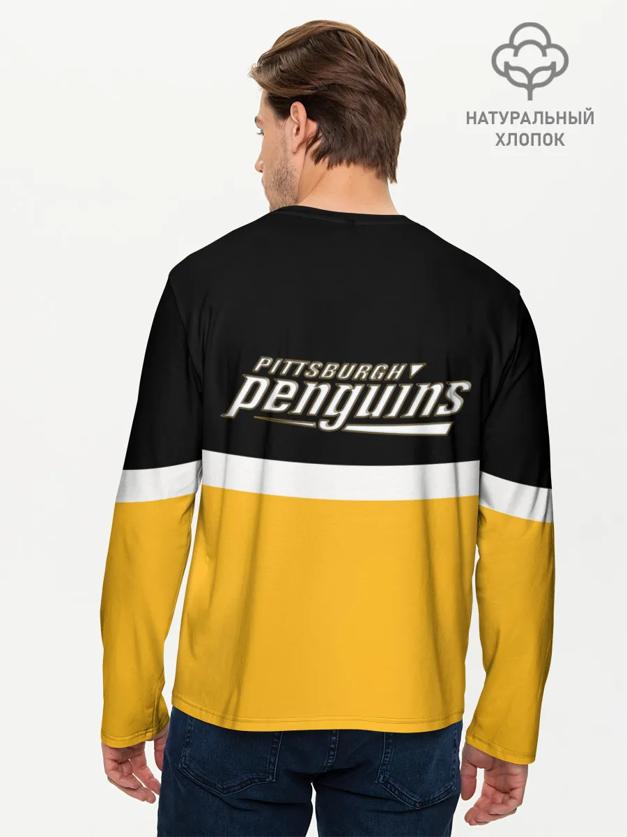 Мужской лонгслив базовый / Питтсбург Пингвинз НХЛ