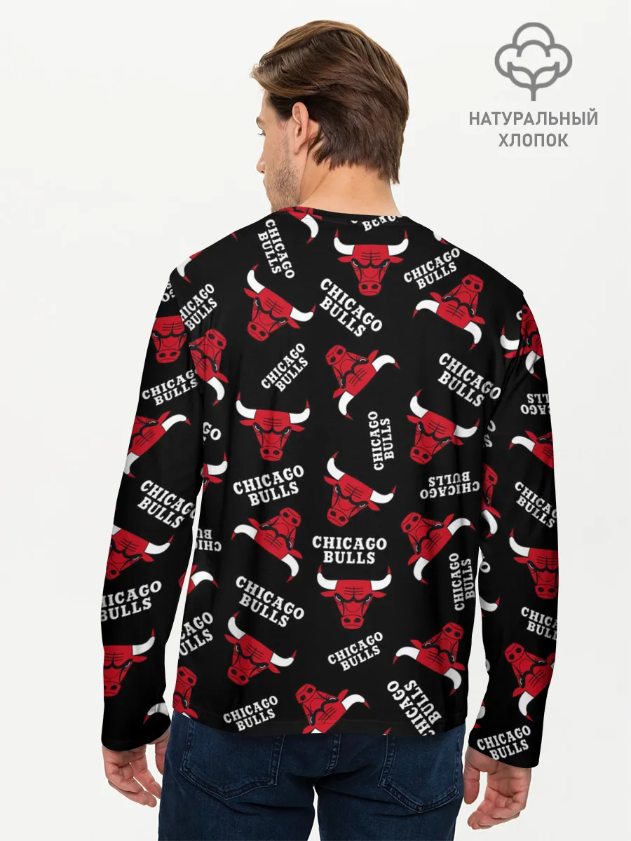 Мужской лонгслив базовый / CHICAGO BULLS БЫКИ УЗОР