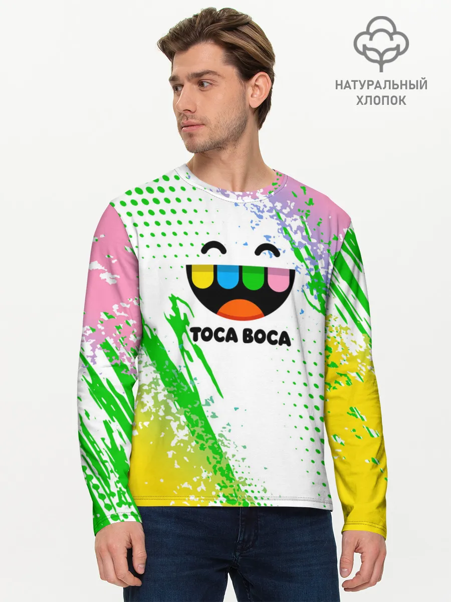 Мужской лонгслив базовый / Toca Boca: Улыбашка.