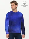 Мужской лонгслив базовый / Синее размытие