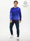 Мужской лонгслив базовый / Синее размытие