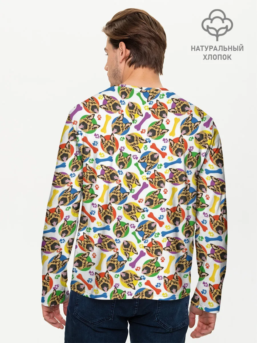 Мужской лонгслив базовый / Немецкая Овчарка