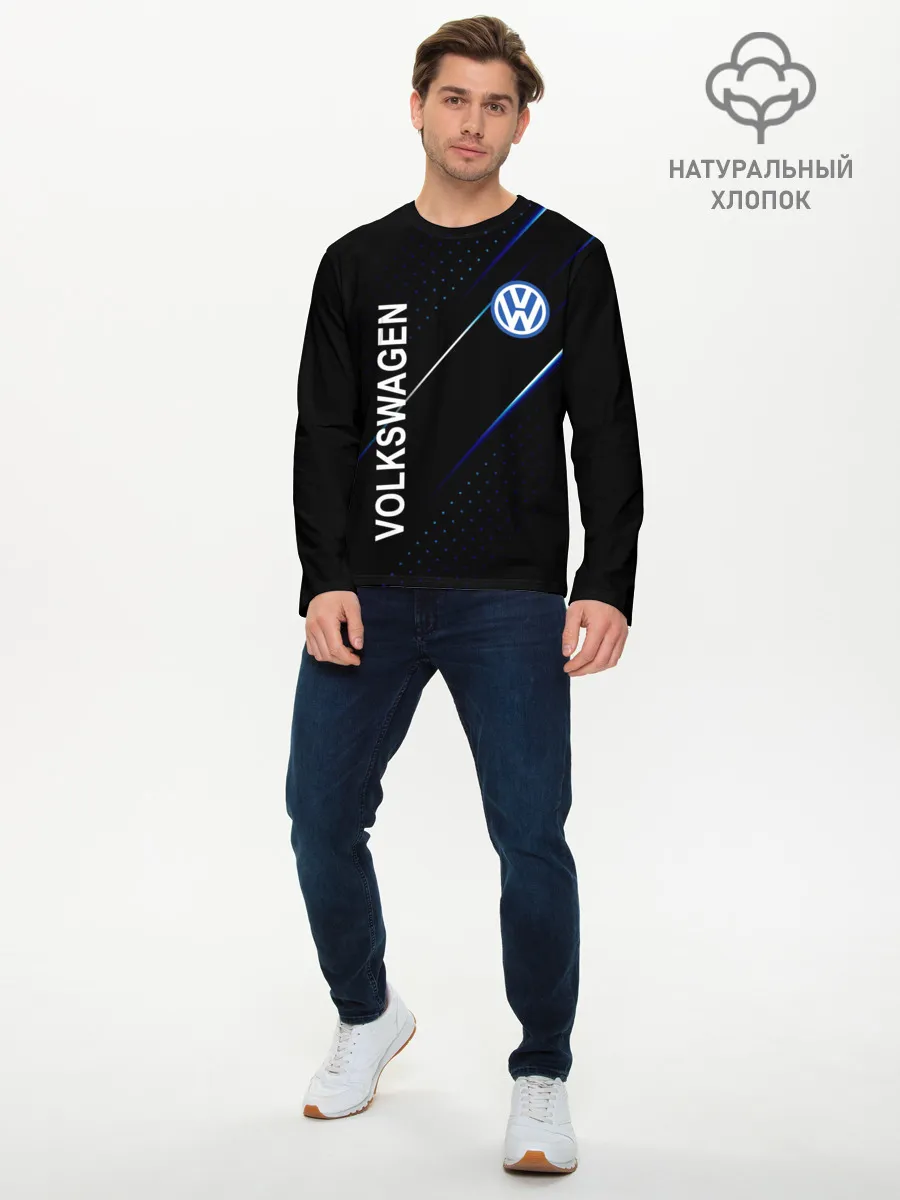 Мужской лонгслив базовый / Volkswagen, sport style