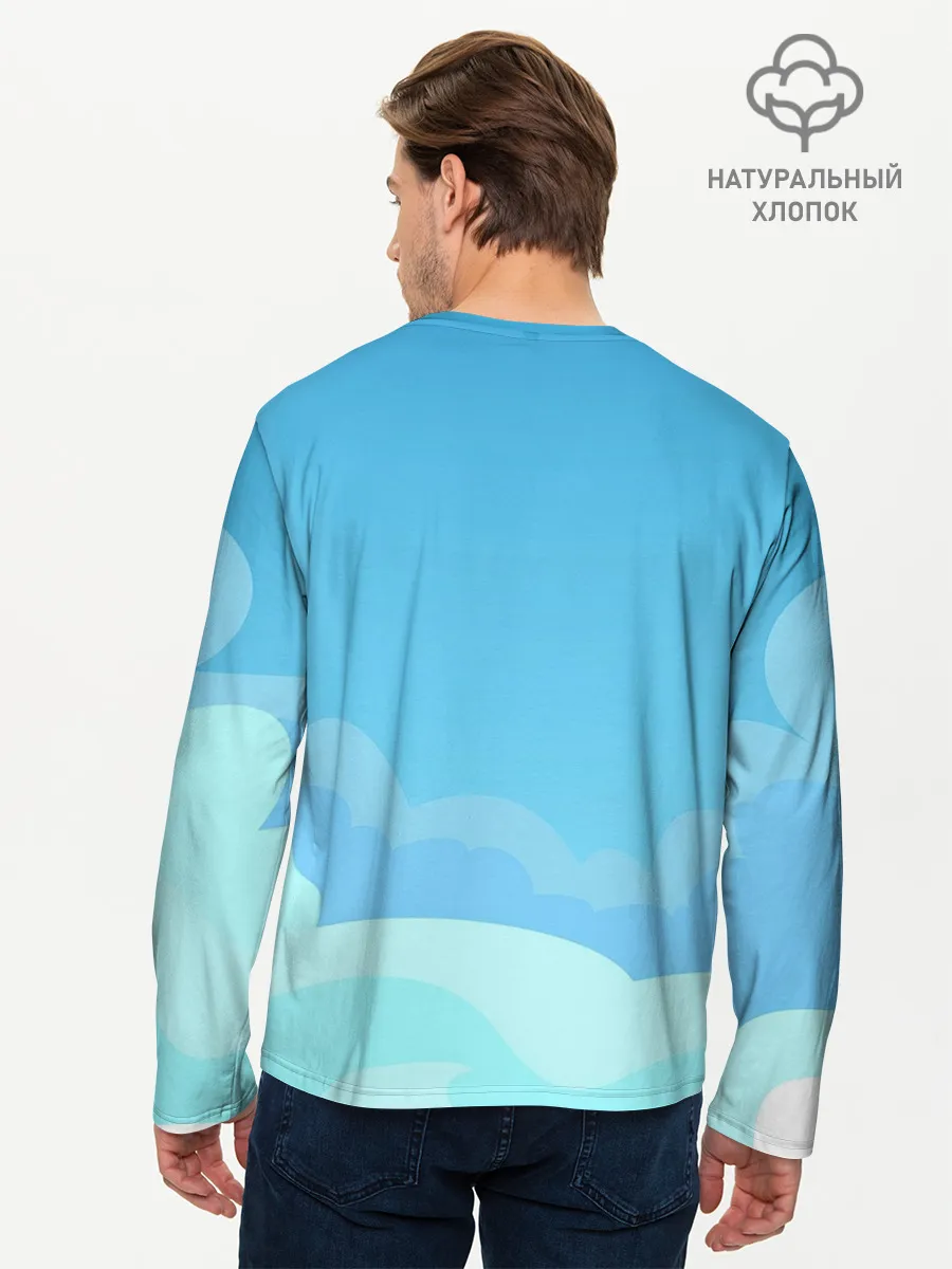 Мужской лонгслив базовый / Небо после грозы