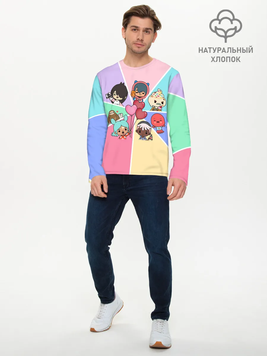 Мужской лонгслив базовый / TOCA BOCA WORLD HEROES / ТОКА БОКА