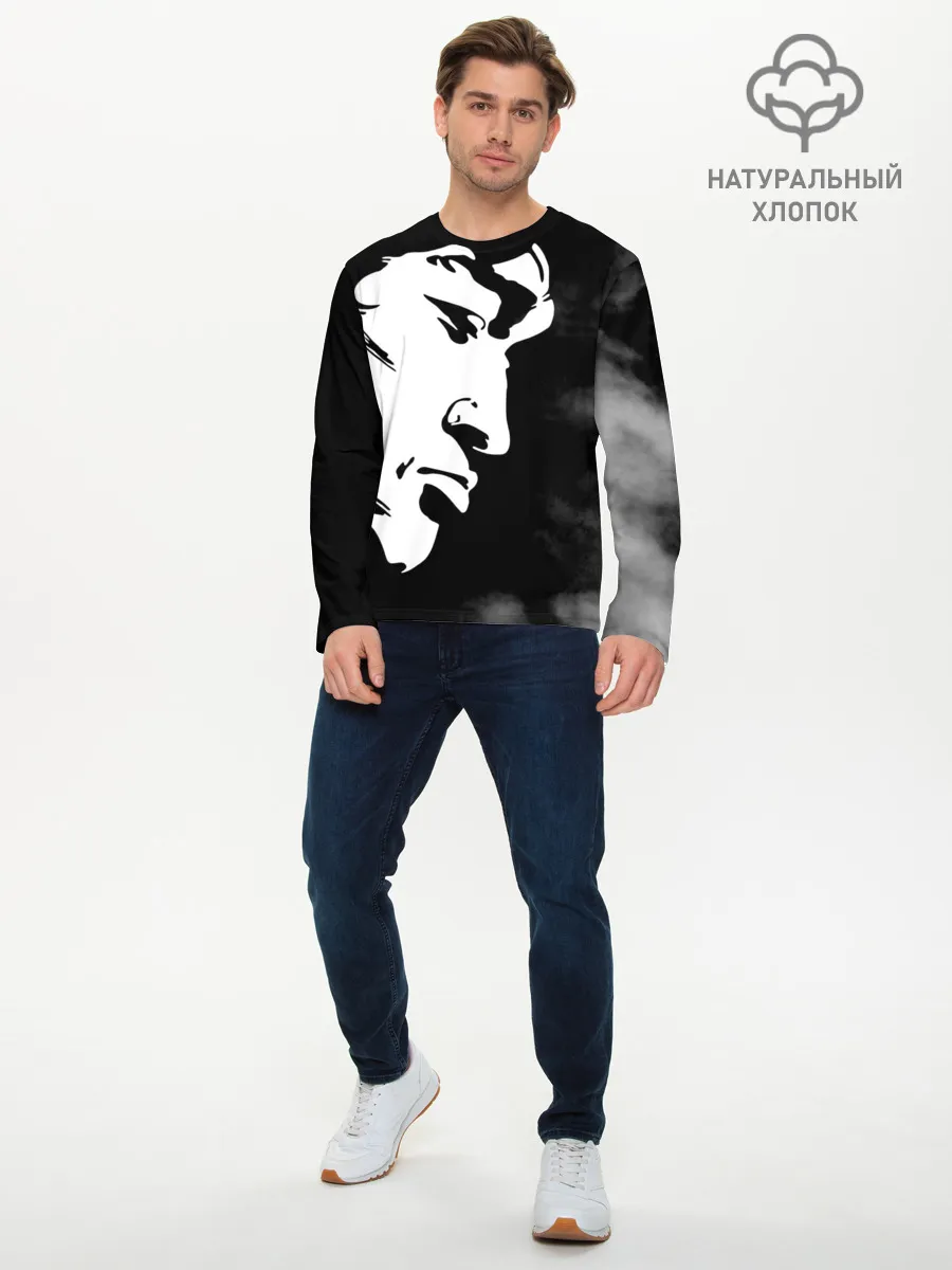 Мужской лонгслив базовый / Профиль Виктора Цой