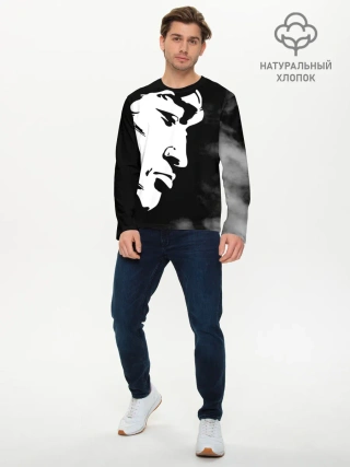 Мужской лонгслив базовый / Профиль Виктора Цой