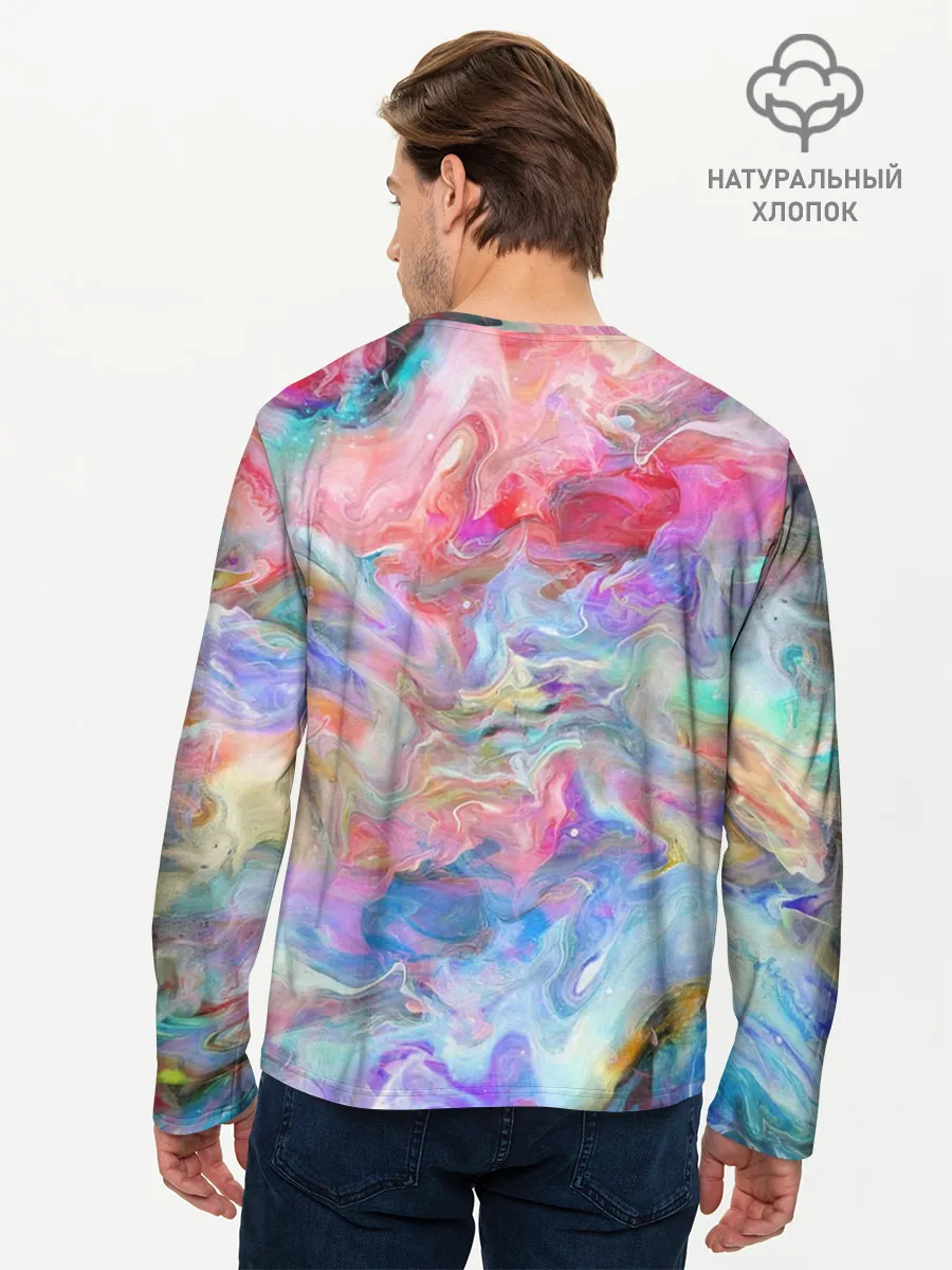 Мужской лонгслив базовый / Радужное небо
