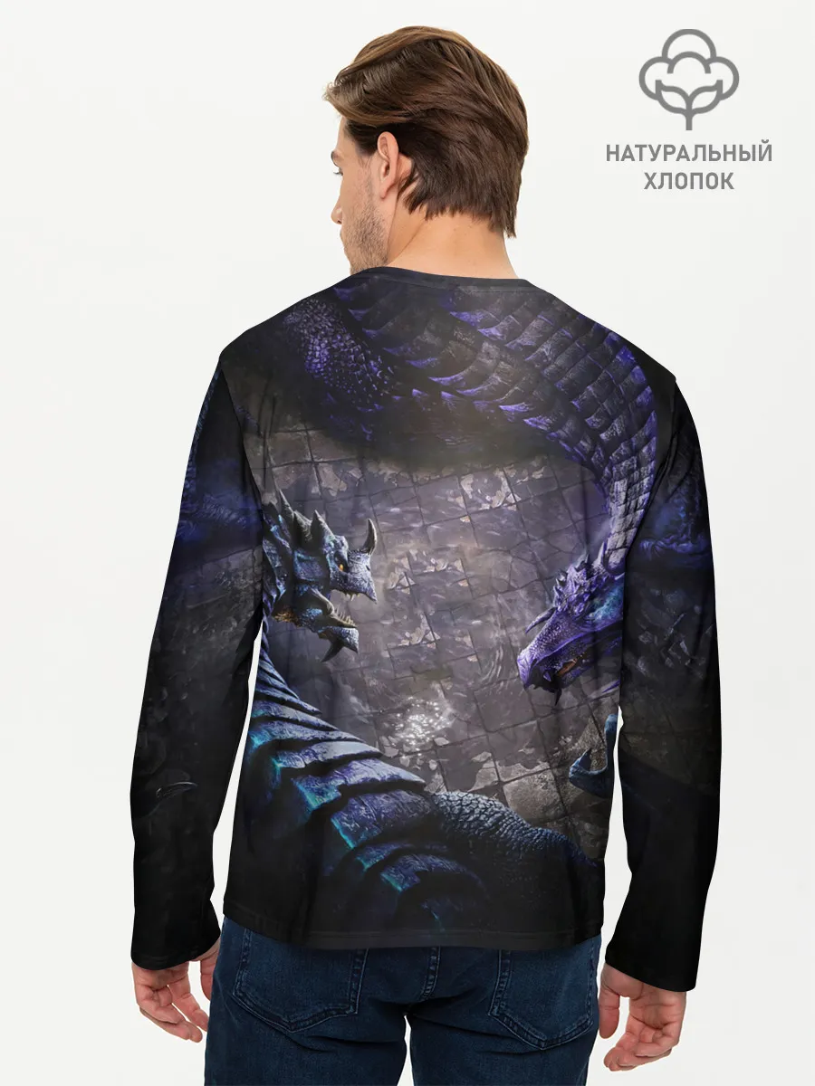 Мужской лонгслив базовый / В окружении драконов