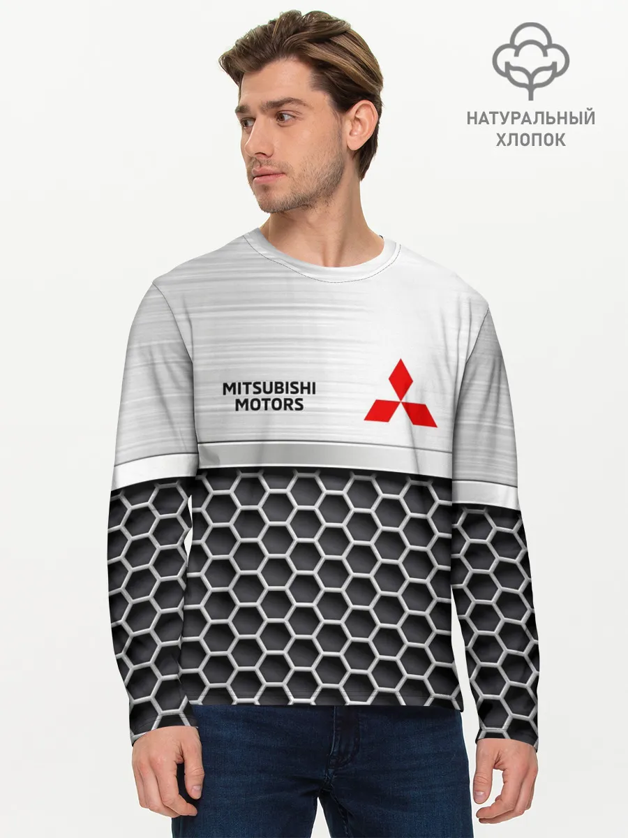 Мужской лонгслив базовый / Mitsubishi | Стальная решетка