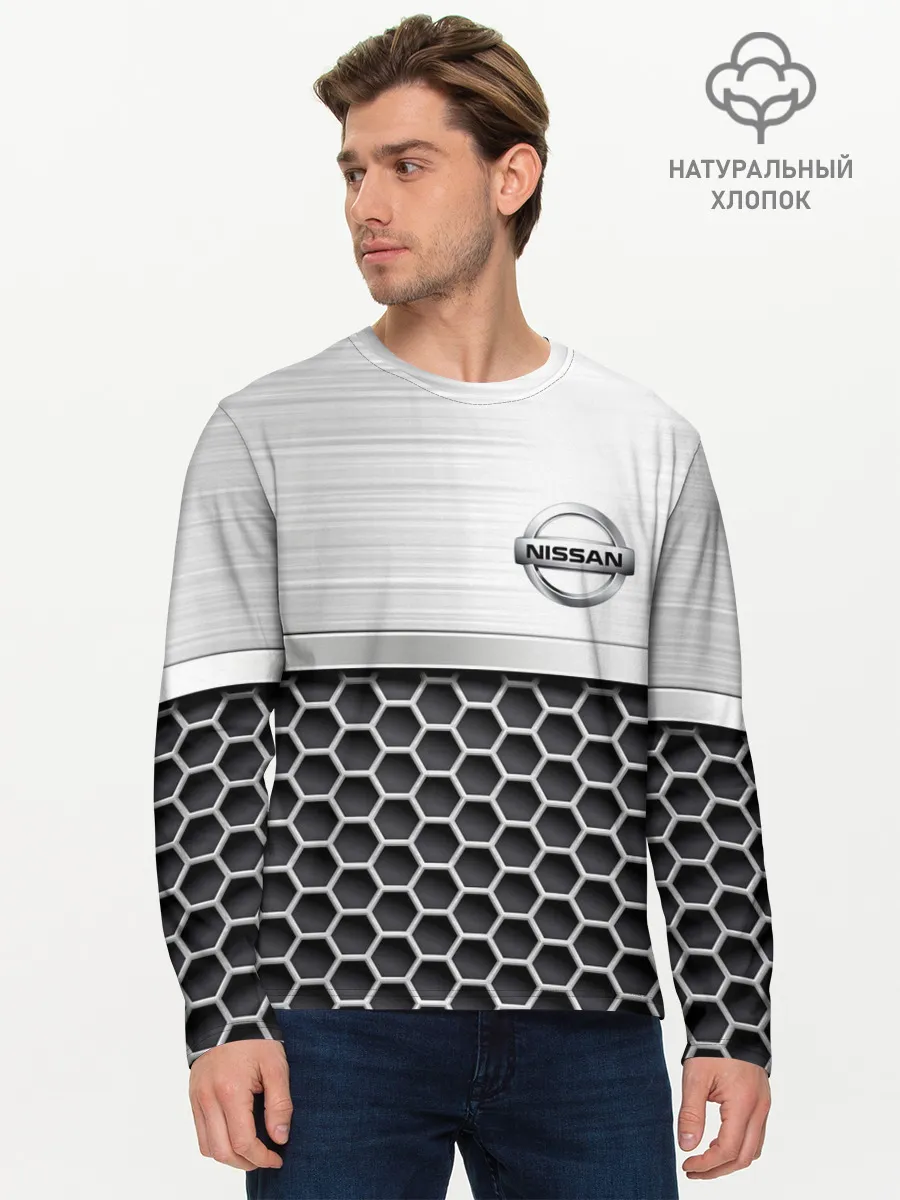 Мужской лонгслив базовый / Nissan | Стальная решетка