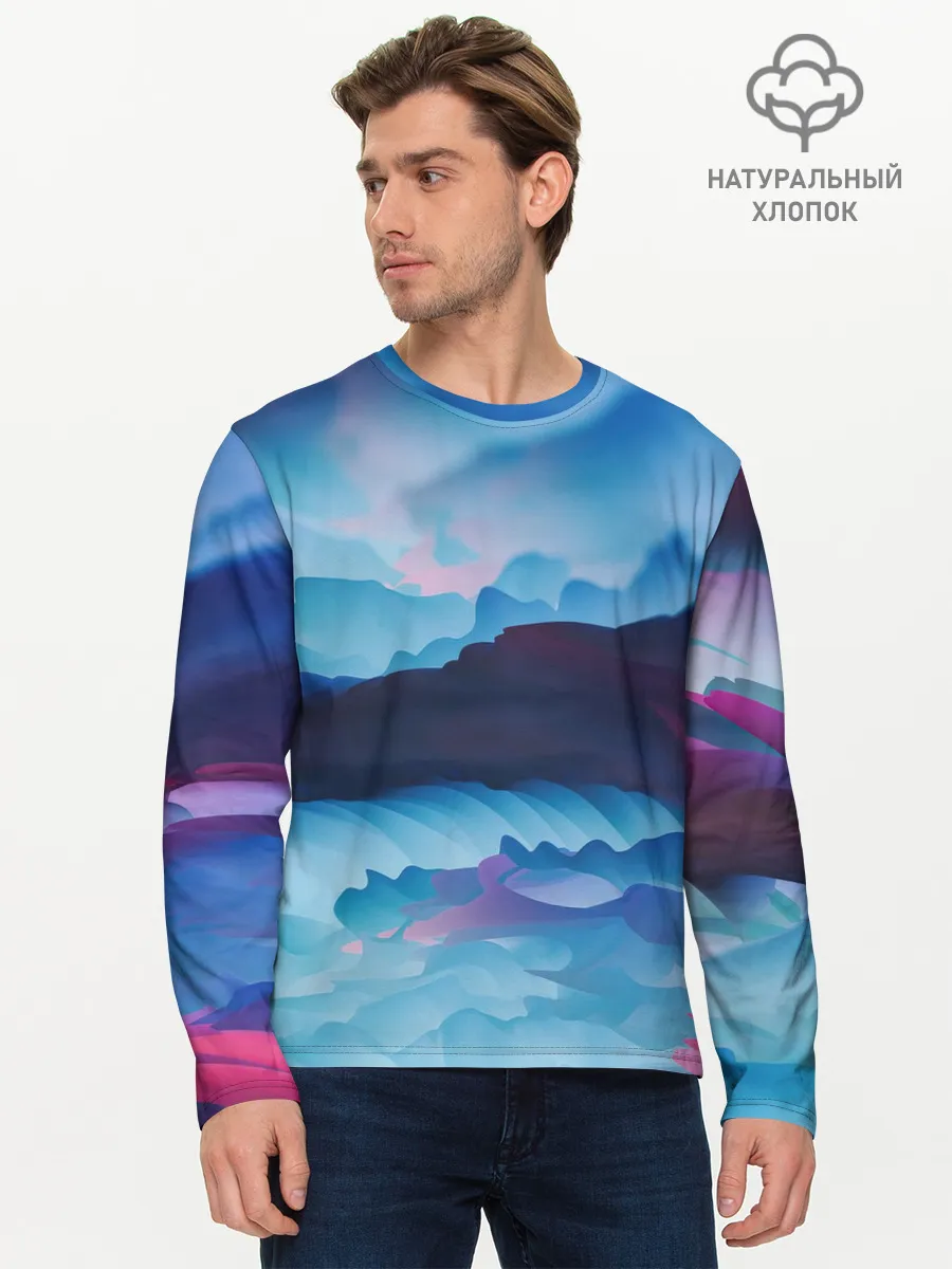 Мужской лонгслив базовый / Грозовые мазки