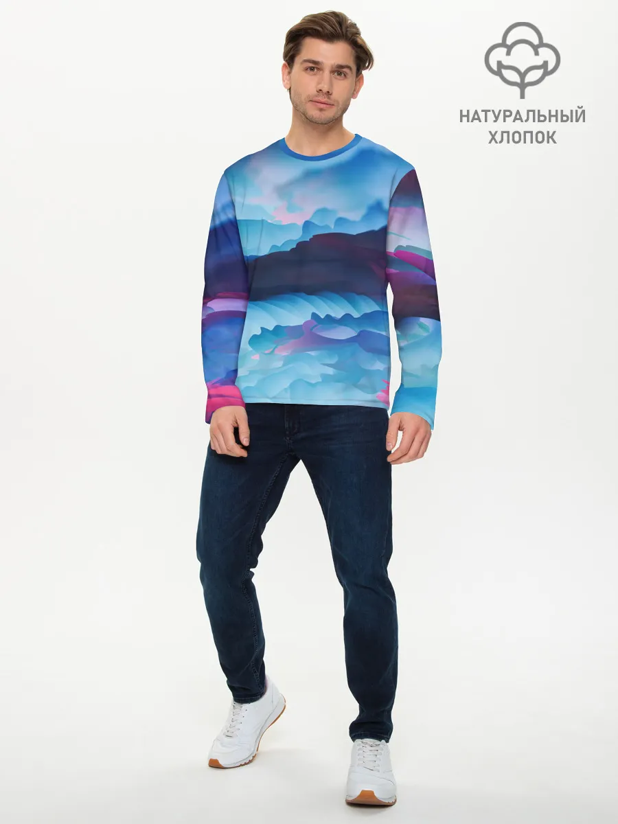 Мужской лонгслив базовый / Грозовые мазки