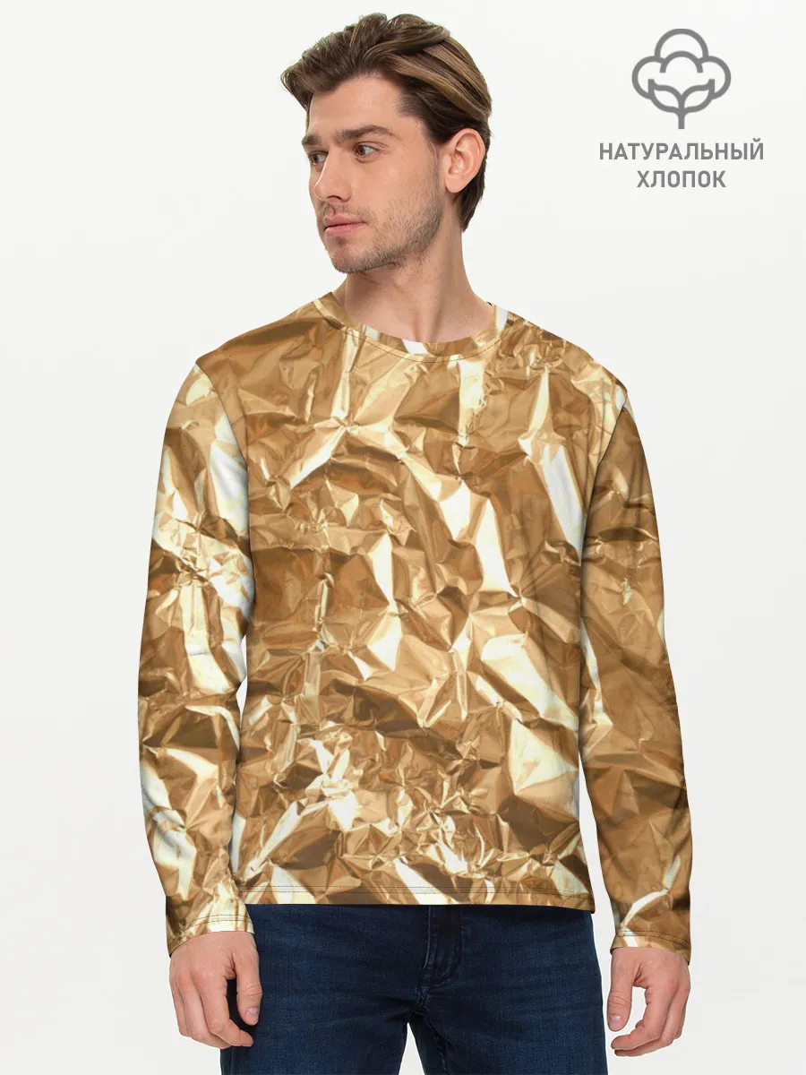 Мужской лонгслив базовый / Мятая Фольга