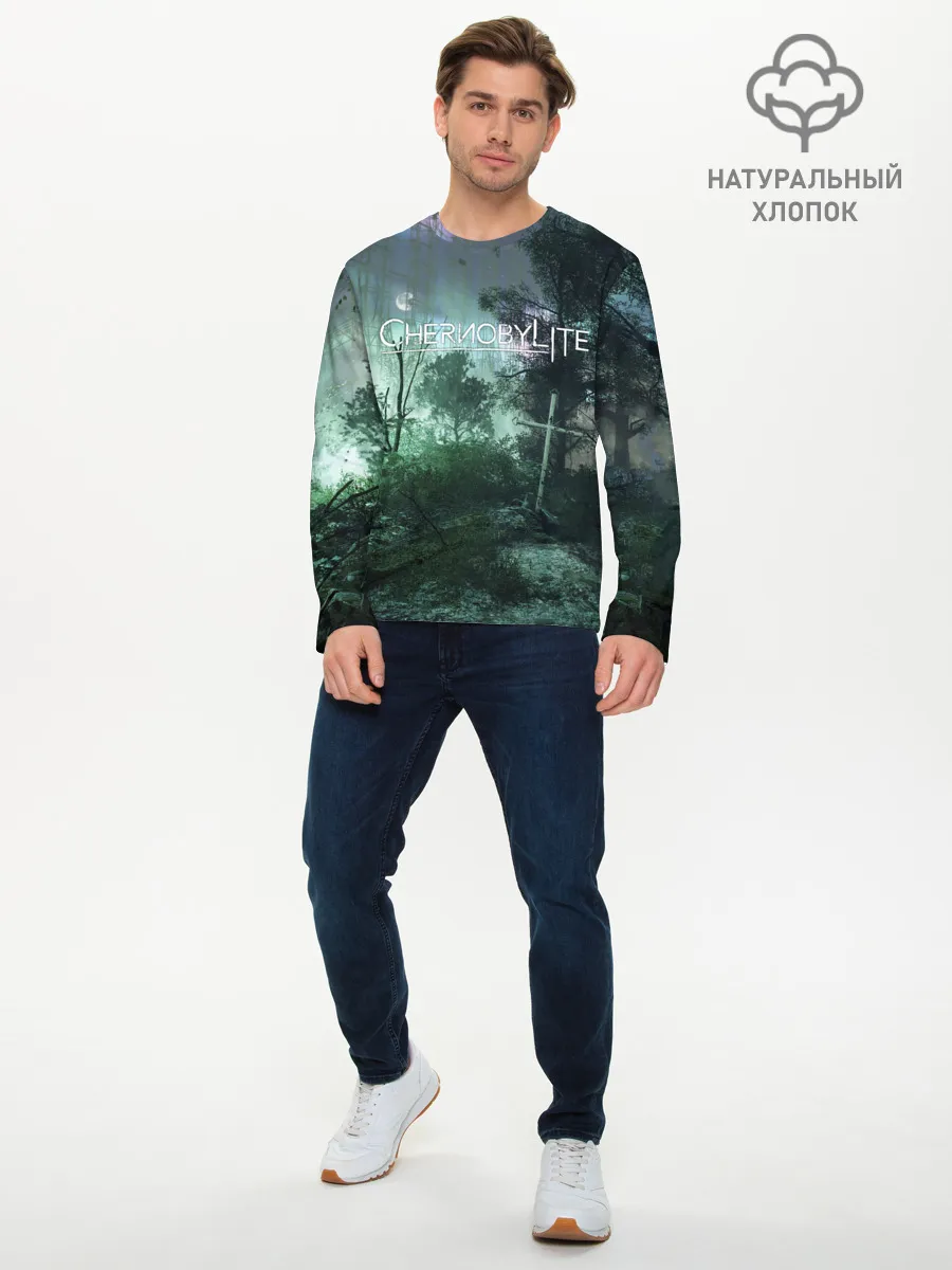 Мужской лонгслив базовый / Chernobylite игровой арт