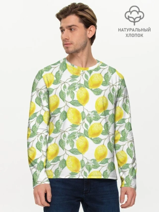 Мужской лонгслив базовый / Лимоны 3d