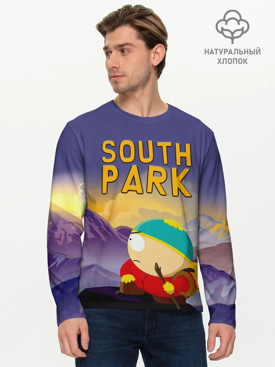 Мужской лонгслив базовый / Эпичный Картман в горах | Южный Парк