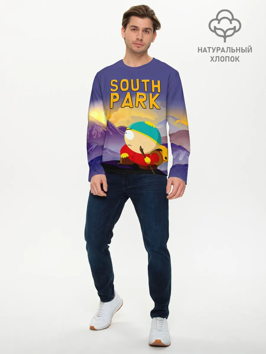 Мужской лонгслив базовый / Эпичный Картман в горах | Южный Парк
