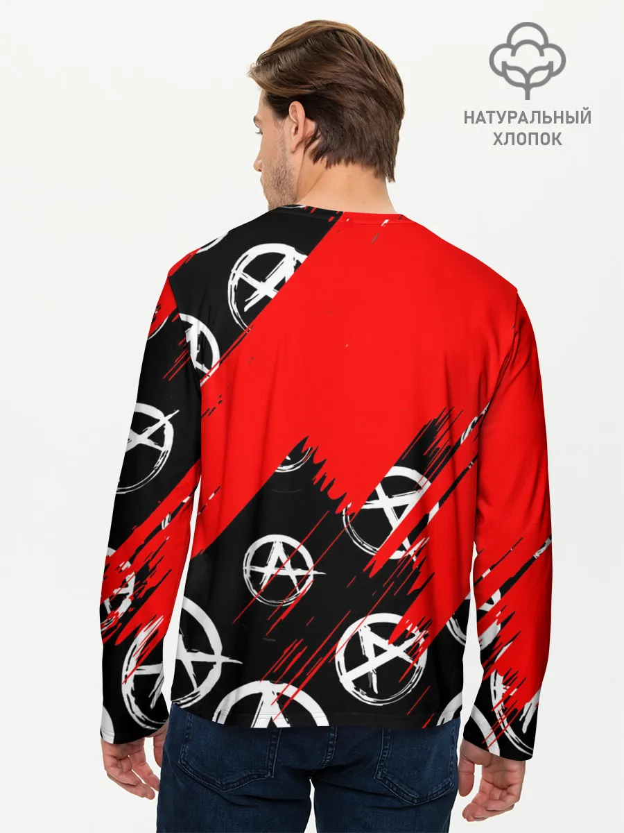 Мужской лонгслив базовый / анархия гражданская оборона | ПАТТЕРН