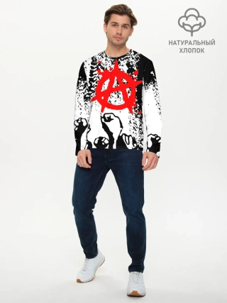 Мужской лонгслив базовый / АНАРХИЯ / РЕВОЛЮЦИЯ,