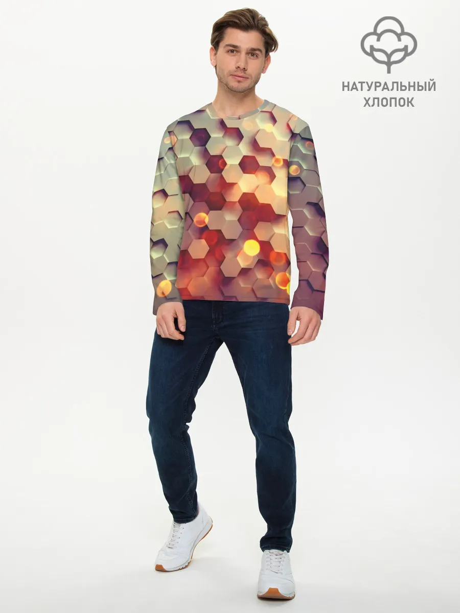 Мужской лонгслив базовый / 3Д фигуры