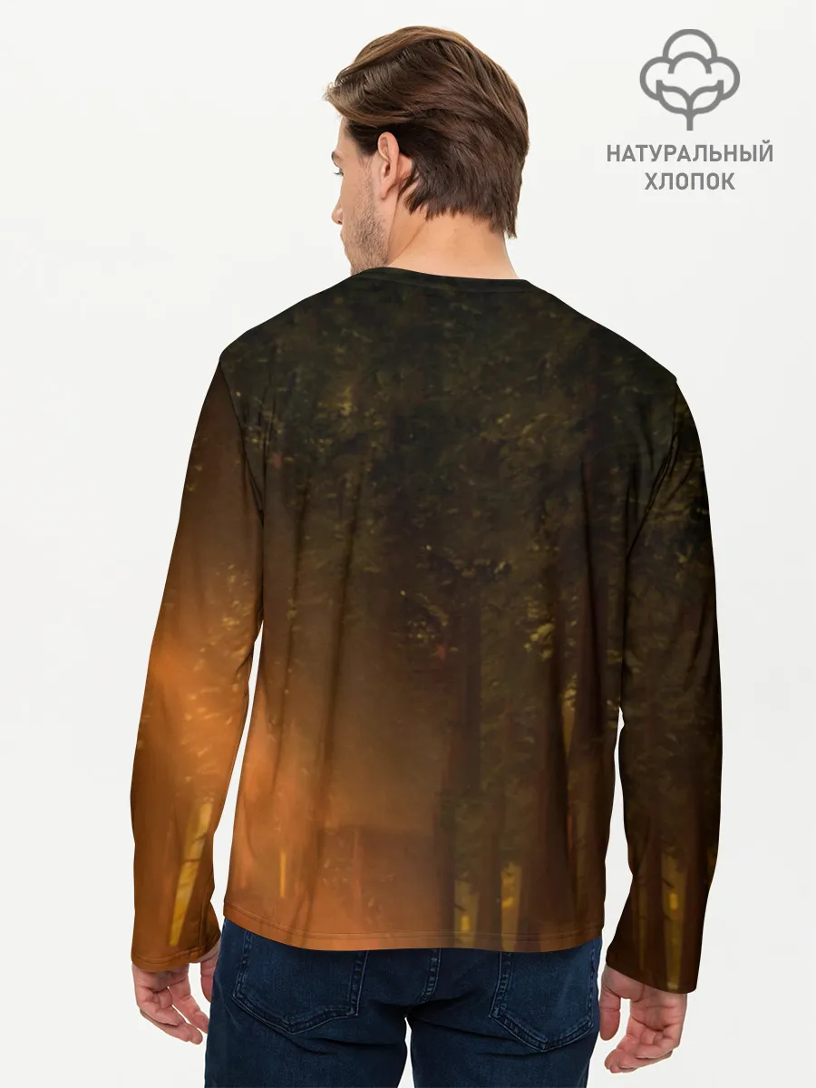 Мужской лонгслив базовый / Марси в лесу