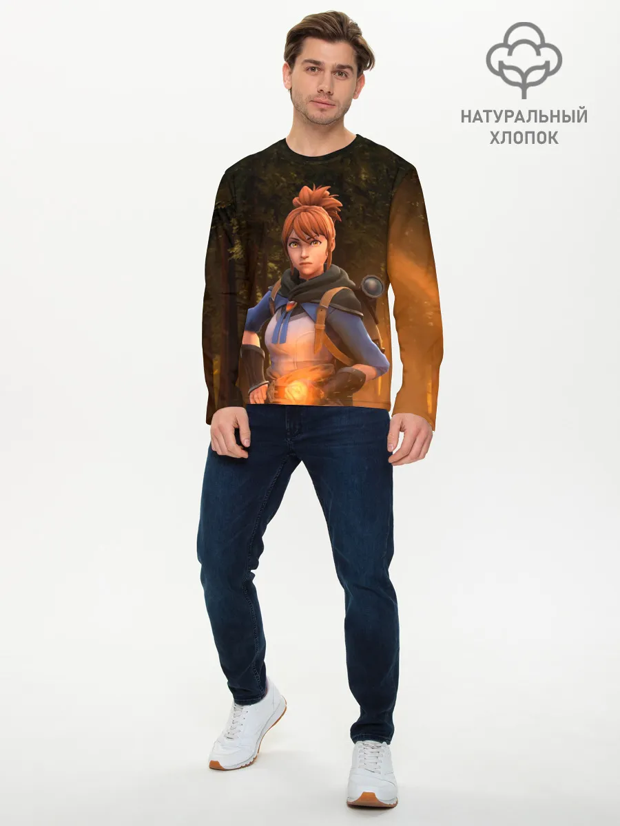 Мужской лонгслив базовый / Марси в лесу