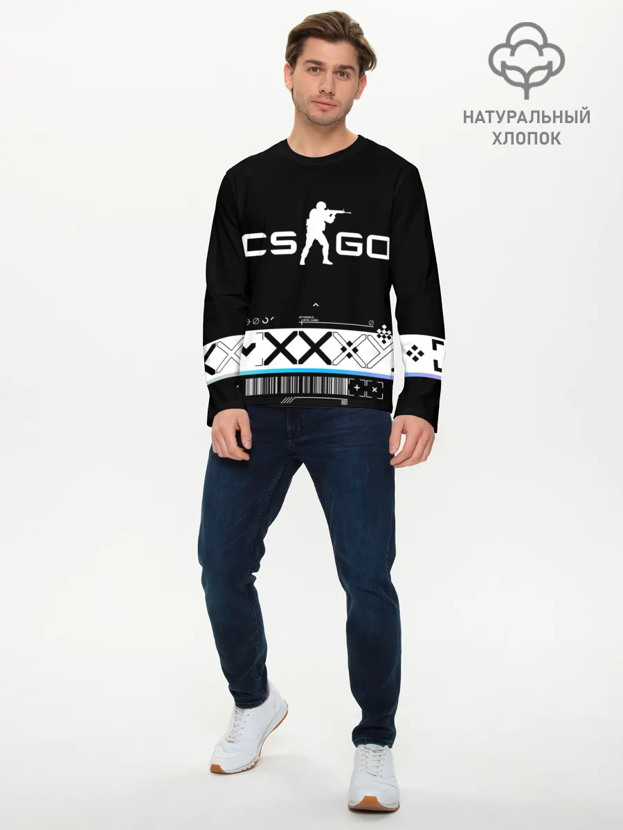 Мужской лонгслив базовый / Printstream | Поток информации | CS:GO