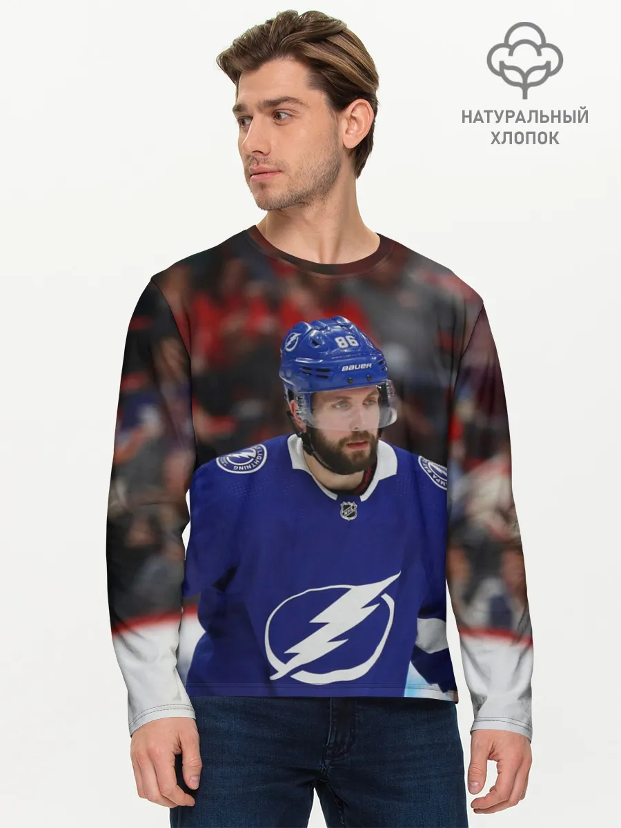 Мужской лонгслив базовый / Никита Кучеров, НХЛ