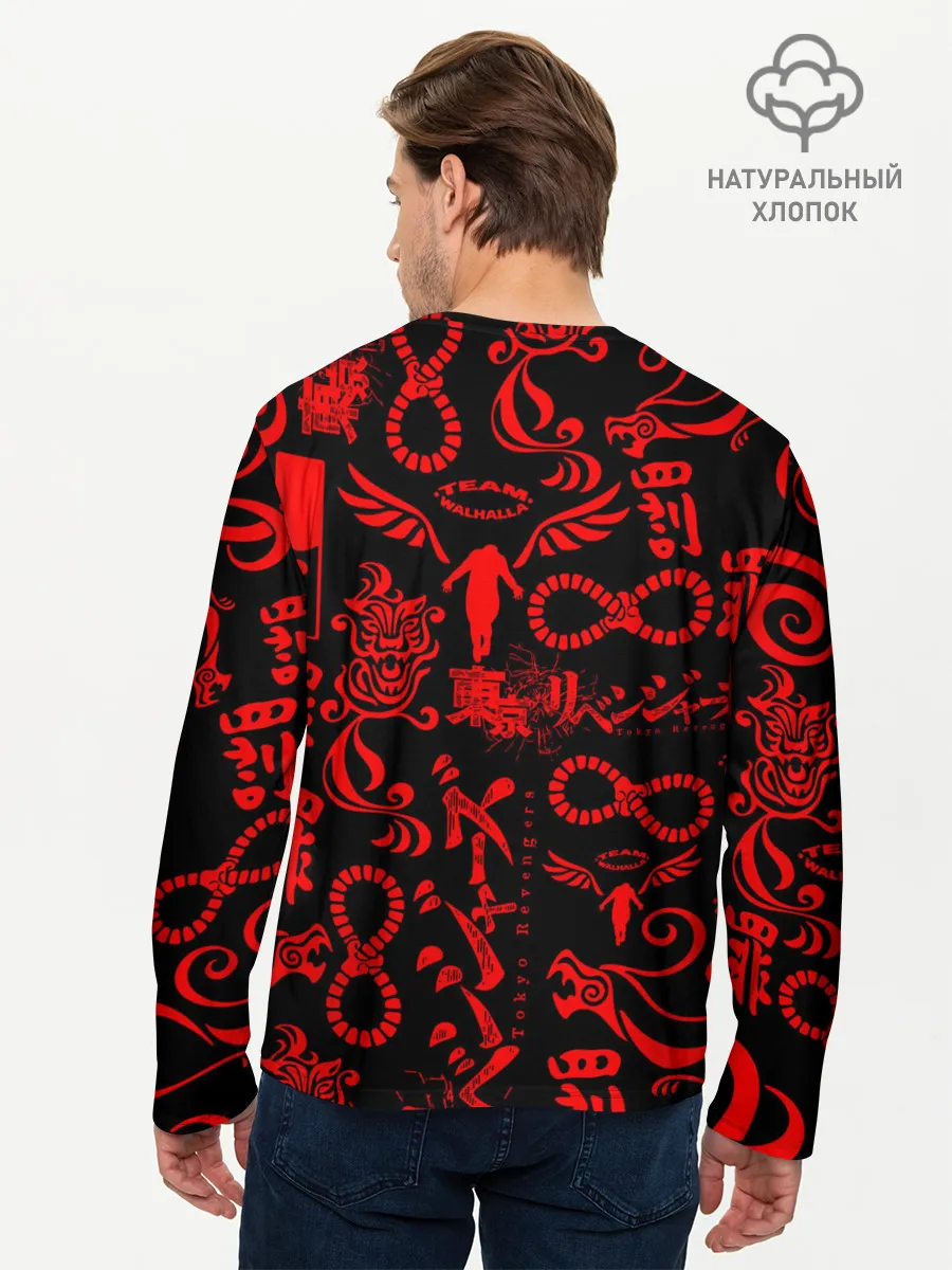 Мужской лонгслив базовый / ТОКИЙСКИЕ МСТИТЕЛИ КРАСНЫЕ ТАТУ