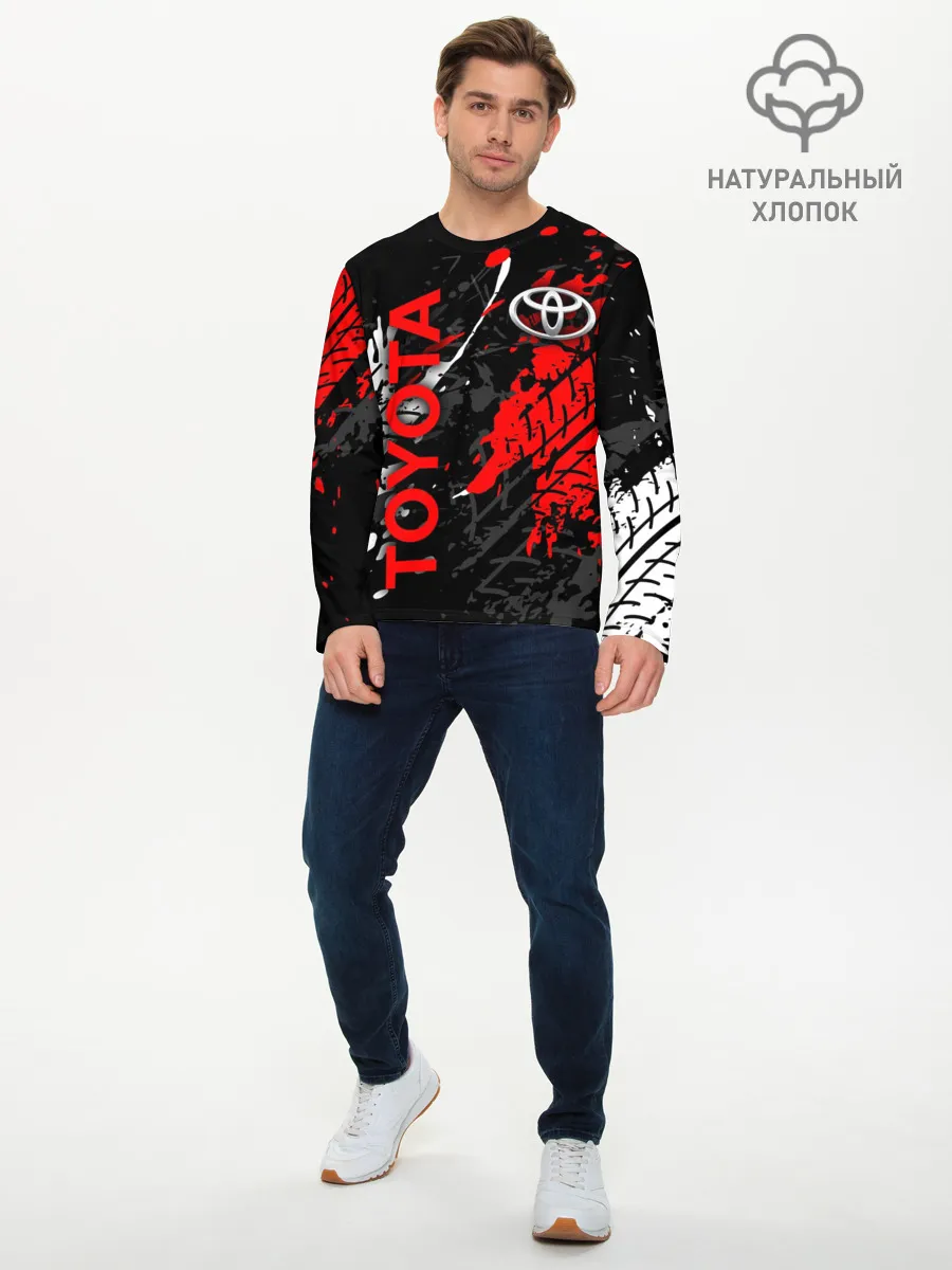 Мужской лонгслив базовый / TOYOTA RED / TOYOTA SPORT